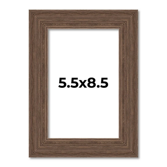 5.5x8.5 Frame Brown Distressed Barnwood Picture Frame | Distressed Frame Includes UV Acrylic