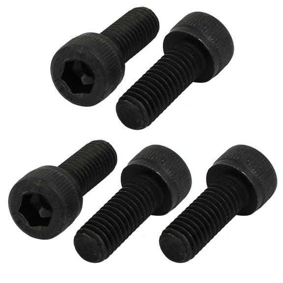 5pcs M6x16mm Fully Thread 12.9 Grade Hex Socket Cap Left Hand Screw Bolt Black