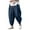 Navy, variant on JTieacloth Mens Casual Linen Pants Fashion Loose Casual Wide Pants Men's Elasticated Pants Leg Color Solid Men's Pants Yellow