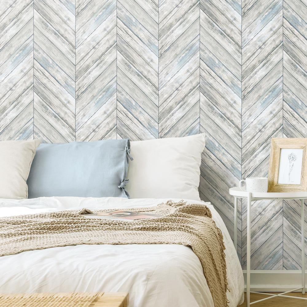 Herringbone Wood Boards Peel and Stick Wallpaper
