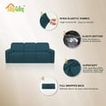 thumbnail image 4 of Easy-Going Super Stretch Sectional Recliner Sofa Slipcover, Recliner Sofa, Deep Teal, 4 of 6