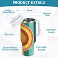 thumbnail image 2 of Yayeee 40oz Stainless Steel Tumbler with Straw and Handle Double-Wall Insulated Travel Water Bottle, Colorful Stripes, 2 of 8