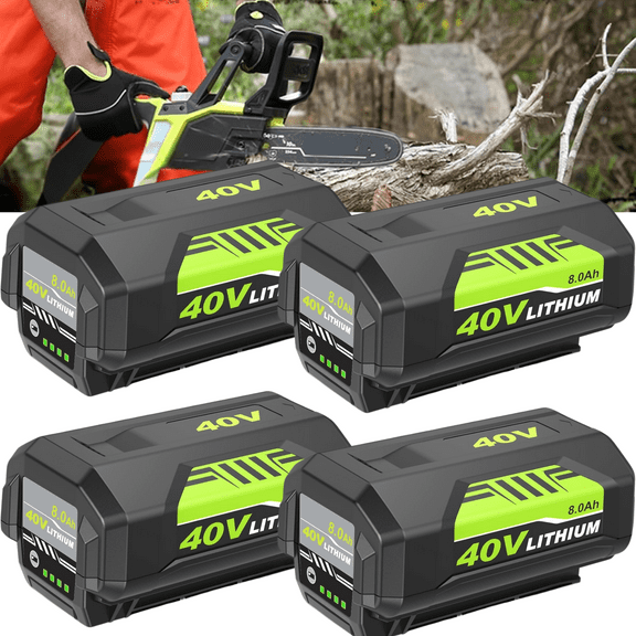 4Pack Upgraded to 8000mAh Replacement for Ryobi 40V Battery 8.0Ah Compatible with Ryobi 40Volt Battery Lithium ion OP40261 OP40404 OP4050A OP40602 OP4075A Cordless Tools