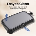 thumbnail image 5 of Chefman All-Purpose 10" x 20" Nonstick Extra-Large Griddle, Grey, 5 of 6