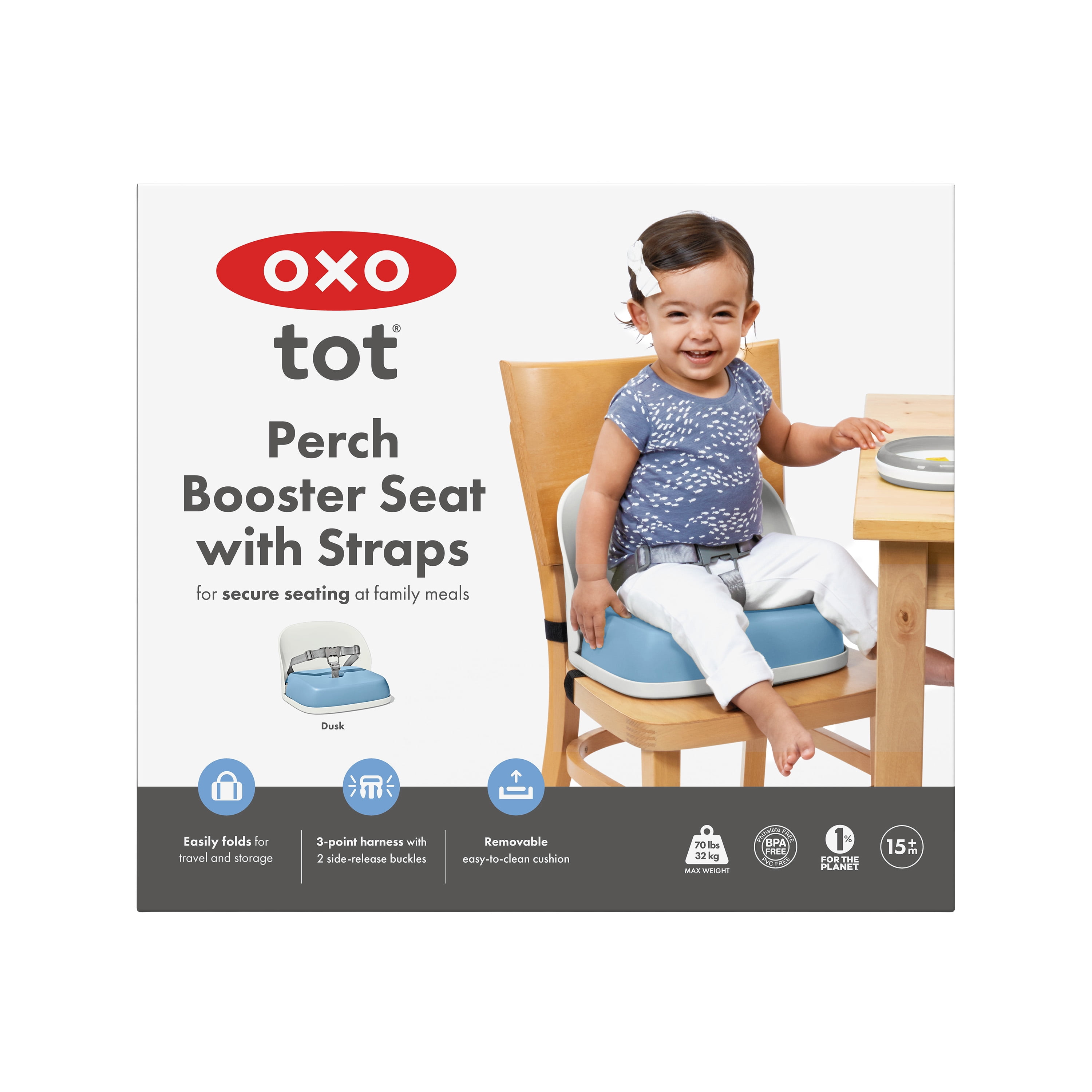 OXO Tot Perch Booster Seat with Straps, Dusk