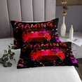 thumbnail image 4 of Erosebridal Twin Gamer Bedspread Set Gaming Quilt Set Teens Video Gamer Room Decor,Gamepad Controller Gamer Bedding Sets Black Red Green Tie Dye Bed Set, 4 of 4