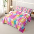 thumbnail image 3 of Homewish Rainbow Tie Dye Twin Quilt Set For Girls,Watercolor Art Twin Coverlet Set,2 Pieces, 3 of 7