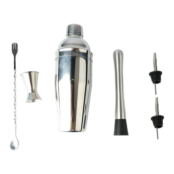 Kit de herramientas de coctelería, coctelera de 6 piezas, juego de mezclador de cóctel, kit de barman de acero inoxidable, eficiencia maximizada Jadeshay A