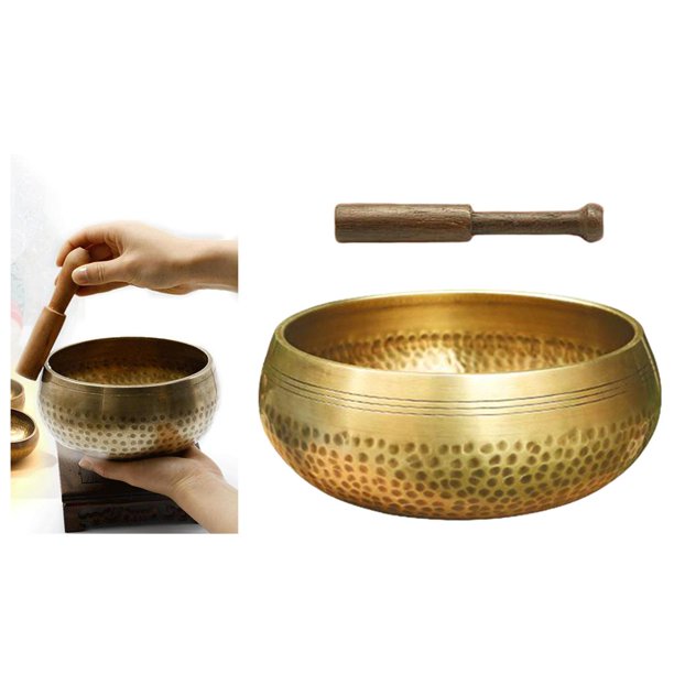 Juego de cuencos de canto martillados a mano Budismo Tazón de meditación de tibetano Religión Creencia Oración para calmar Mindfulness Regalo per dia 11cm kits 6