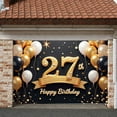thumbnail image 3 of Golden 27th Birthday Banner Star Display Balloon Black Background Backdrop for 27th Birthday Party Indoor Decoration Photo Shoot, 3 of 9