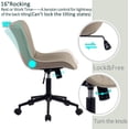 thumbnail image 6 of Kidol & Shellder Khaki Desk Chair with Wheels, Adjustable Rocking Cozy PU Mid-Back Office Task Chair, 6 of 7