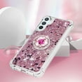 thumbnail image 5 of Glitter Clear Sparkly Bling Case for Samsung Galaxy A34 5G for Women Girls, Flowing Liquid Quicksand Cover with Diamond Ring Holder Case for Samsung Galaxy A34 5G  Rose Gold, 5 of 14