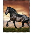thumbnail image 2 of Horse Vintage Red Blanket Smooth Soft Print Throw Blanket for Sofa Chair Bed Office Travelling Camping Women Gift 50"x60", 2 of 6
