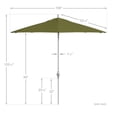 thumbnail image 5 of Sun Master Series Patio Market Umbrella in Pacifica with Aluminum Pole Fiberglass Ribs Collar Tilt Crank Lift, 5 of 5