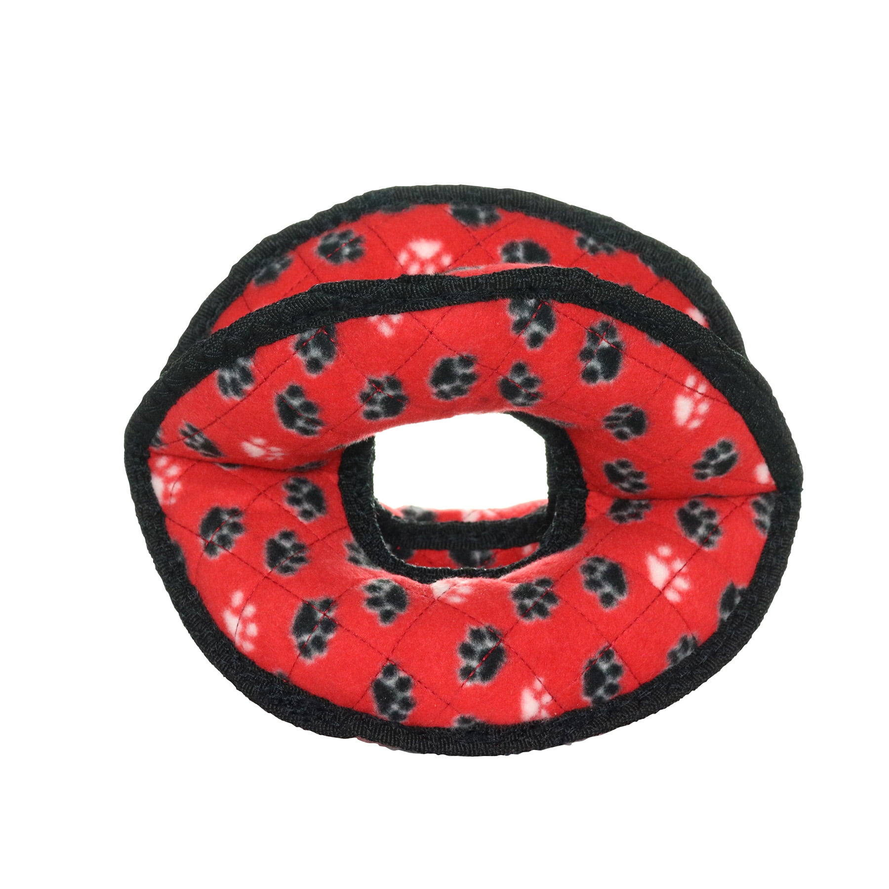 TUFFY® Ultimate 4WayRing Red Paw, 2-Pack, Durable Plush Squeaky Dog Toys