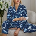 thumbnail image 6 of Uemuo Blue Bus Pattern Womens Pajama Sets,PJ Set for Women,Pajamas for Women Logo,Long Sleeve Pajama Set for Women,Soft Long Sleeve Top With Pants-X-Large, 6 of 9
