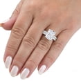 thumbnail image 4 of Edge Jewel 14K White Gold Plated Wedding Anniversary Ring - 2.24 Ct Cushion Cut White Diamond Ring for Women's - 30th Wedding Anniversary Gifts - Luxurious Multi-Stone Engagement Ring for Women's, 4 of 7