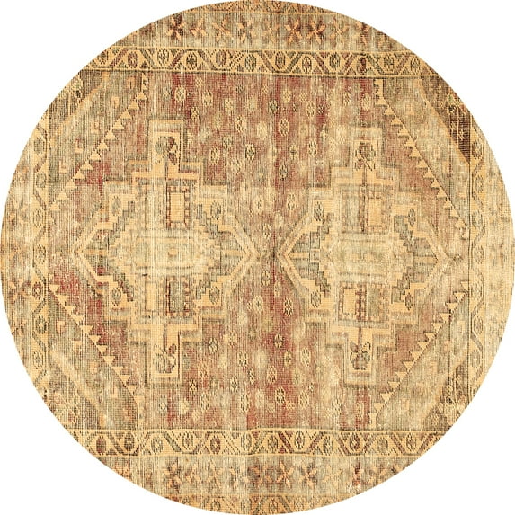 Ahgly Company Indoor Round Persian Brown Traditional Area Rugs, 6' Round