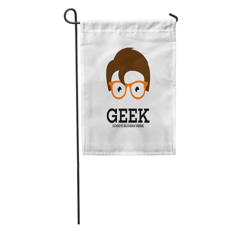 SIDONKU Boy Geek Nerd Smart Designer Face Genius Glasses Abstract Black Garden Flag Decorative Flag House Banner 12x18 inch