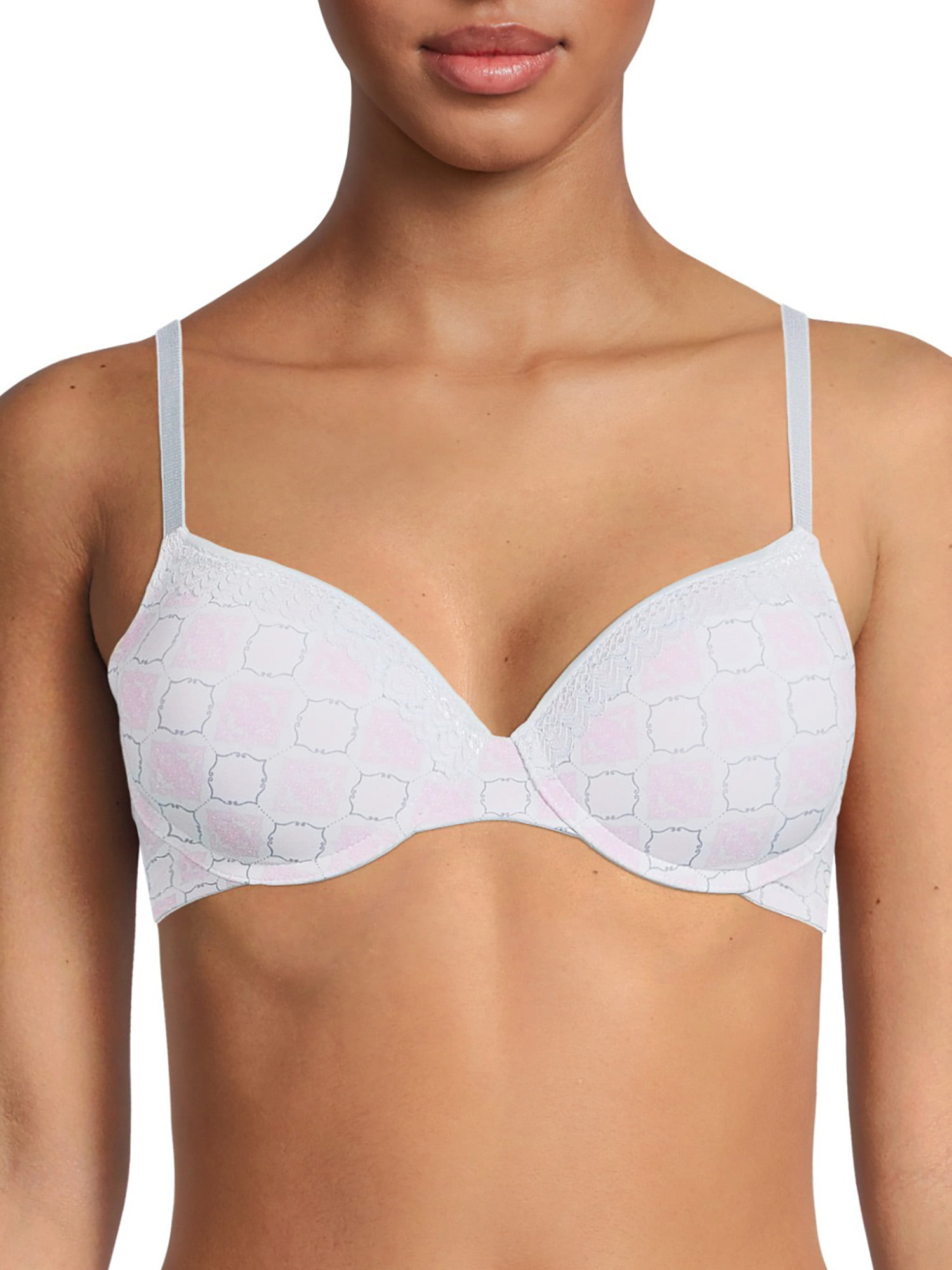 Jessica Simpson Printed & Solid Micro T-shirt Bras In Kentucky Blue  Prt/seashell Pink