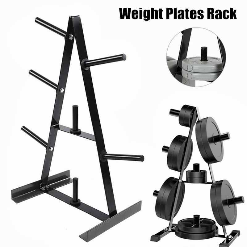 HERCHR Gym Weightlifting Weight Plates Steel Storage Rack Stand Holder
