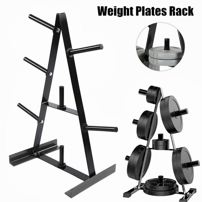 HERCHR Gym Weightlifting Weight Plates Steel Storage Rack Stand Holder