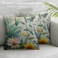 thumbnail image 3 of Fenyluxe Sage Green Spring Floral Pillow Covers Watercolor Leaf Flower Butterfly Dragonfly Print Decorative Throw Pillow Cases Outdoor Summer Farmhouse Decor for Sofa Couch Bed 12x12in, 3 of 5