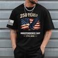 thumbnail image 2 of Leey-World 250 Anniversary Usa T Shirt 250th Anniversary USA Shirts for Men American Flag T-Shirt 4th of July Shirt 250 Years Birthday Patriotic Tops(Black,L), 2 of 5