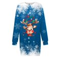 thumbnail image 5 of Wyzesi Robes Rouges pour Femmes Grande Taille Automne Robe Chandail Imprimée de Noël pour Femmes Col Rond Manches Longues Ample Sans Capuche Robe Décontractée Robes d'Hiver pour Femmes Grande Taille Midi, 5 of 5
