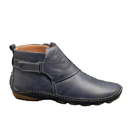 

Boots Deals 2022 Juebong Autumn Winter Women s Ankle Boots Round Toe Low Wedge Heel Boots Casual Shoes