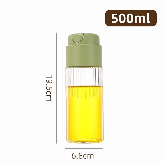 Botella de aceite de vidrio de apertura y cierre automático: capacidad de 500 ml, fácil vertido y almacenamiento