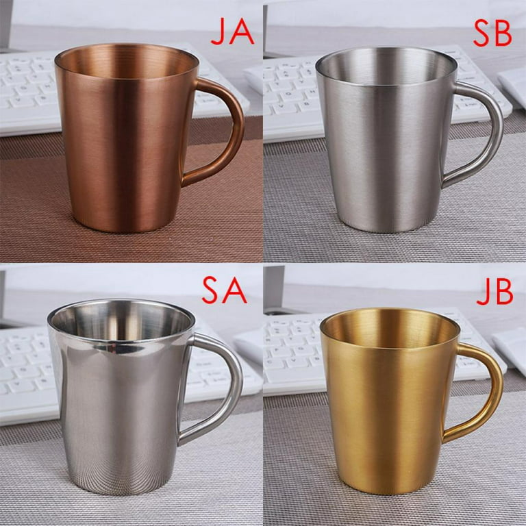 304 Stainless Steel Coffee Mugs Portable Cups Heat Insulation Anti-fall  Thermos Mug Home with Cover and Handle Mug New
