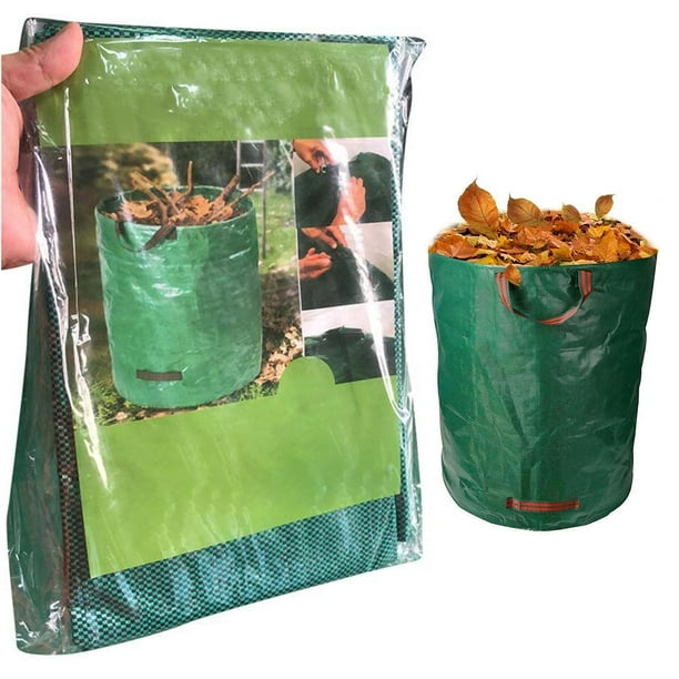 60L-500L Sac Poubelle de Jardin Réutilisable Feuilles Mortes Sacs à Ordures  Poussent Sac de Jardinière 120L 32gallon 