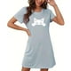 thumbnail image 5 of Camisón corto de talla grande para mujer, camisón de manga corta con estampado de pecho a la moda, camisón para mujer, 5 of 5