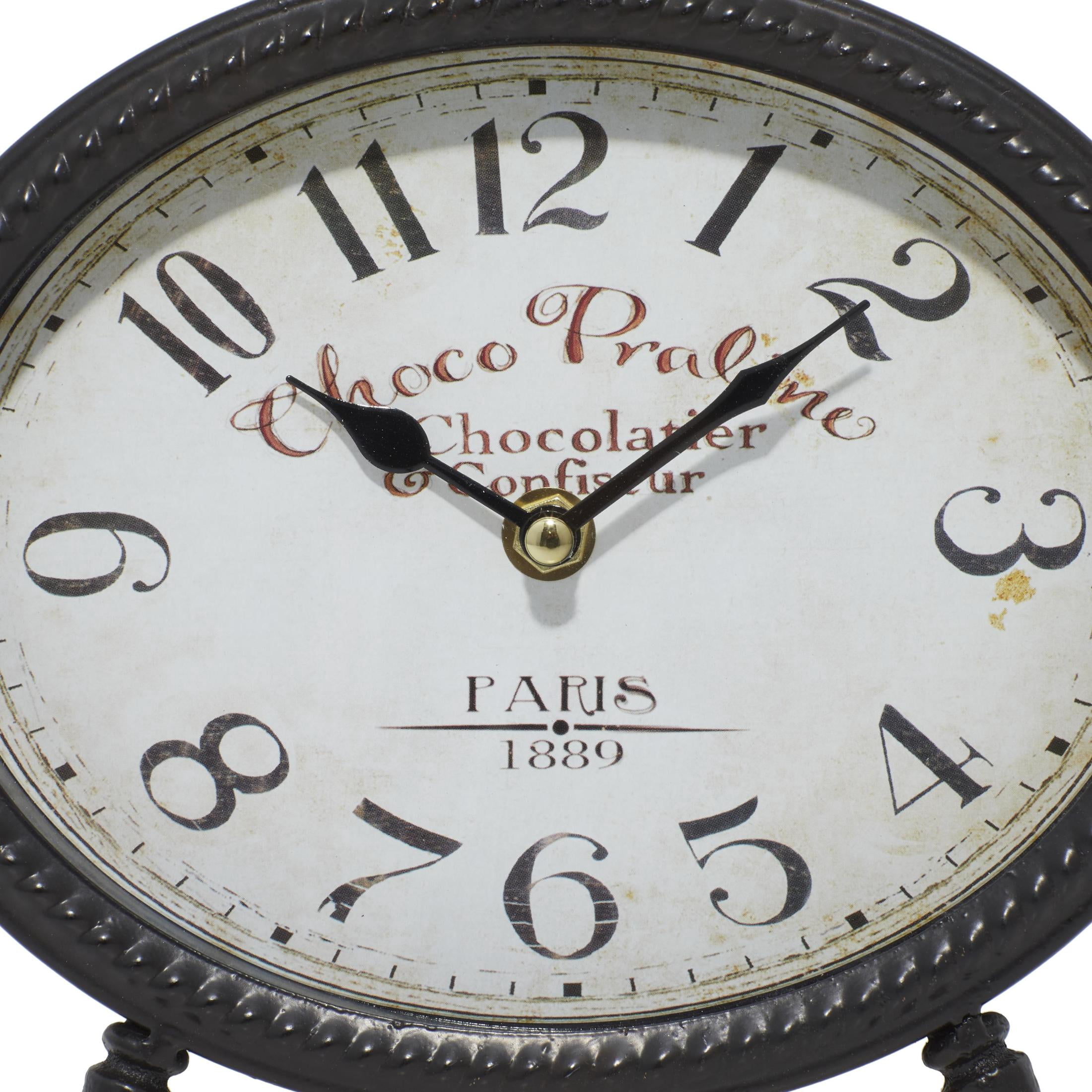 DecMode 9" Black Metal Ring Top Clock, Set of 4