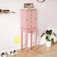 thumbnail image 2 of Costway Jewelry Cabinet with Mirror Armoire Storage Chest Stand Organizer Christmas Pink, 2 of 10