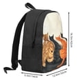 thumbnail image 2 of Lsque Four Cats Watching Rain Pattern Adult Backpack – Durable & Lightweight PU Canvas Storage Bag , 15” Laptop Compartment, and Multiple Pockets, 2 of 7