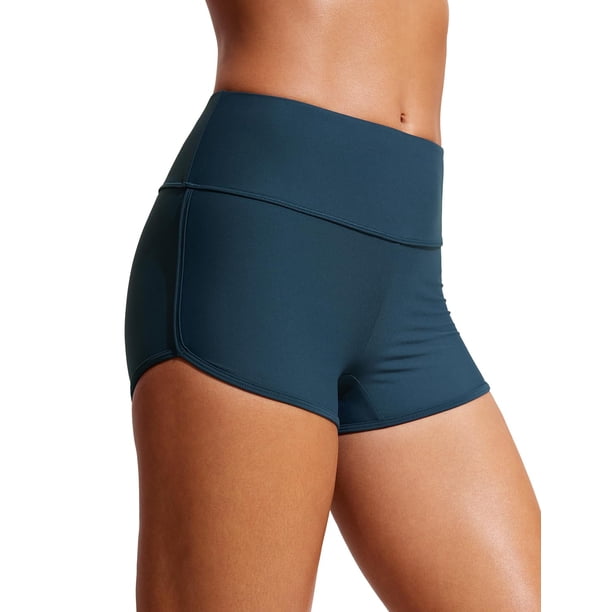 Shorts de Natación CRZ YOGA Cintura Alta Delfín 2.5" Azul Talle L