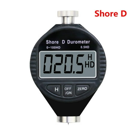 SENRISE Shore D Hardness Meter LCD Display 0 ~ 100 HD Measuring Black (Cell Battery Included)