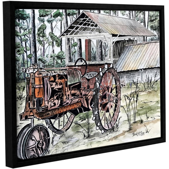 ArtWall Derek Mccrea "Farm Tractor" Gallery-wrapped Floater-framed Canvas