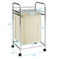 thumbnail image 2 of Gymax Laundry Cart Laundry Hamper Basket Cart w/Rolling Wheels Shelf & Removable Bag, 2 of 10