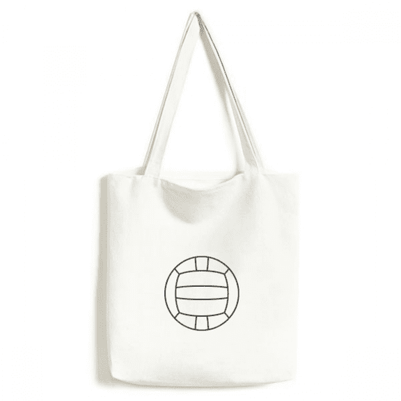 Volleyball Sport Line Drawing Pattern Tote Canvas Bag Shopping Satchel Casual Handbag