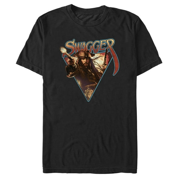 Men's Pirates of the Caribbean: Curse of the Black Pearl Jack Sparrow Swagger Graphic Tee Black 3X Large