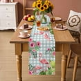 thumbnail image 2 of Summer Flamingos Table Runner 90 Inches, Tropical Flowers Leaves Cactus Plaid Bed Runner Dresser Scarves Tabletop for Indoor Outdoor Parties/Ceremony/Banquet, 13" x 90", 2 of 9