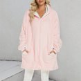 thumbnail image 6 of VANLOFE Unisex Warm Pajamas Household Clothes Solid Bathrobe Lengthened Night-robe Man's Nightgown Hooded Robes Pink Robes Sleepwear for Woman, 6 of 9