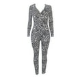 thumbnail image 4 of Combinaison Short Femme Mode Décontractée Pantalon à Boutons Imprimé Manches Longues Combinaison de Maison Combinaisons pour Femmes en Liquidation, 4 of 8