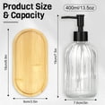 thumbnail image 3 of 2-Piece Clear Glass Soap Dispenser Set with Tray | Kitchen Dish Soap Dispenser, Bathroom Hand Soap Dispenser, Manual Pump Liquid Dispenser, Transparent, 3 of 9