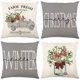 thumbnail image 1 of Fundas de almohada Hello Winter, 18 x 18 pulgadas, funda de cojín navideña de abeto fresco de granja, decoración para sofá, juego de 4, 1 of 5