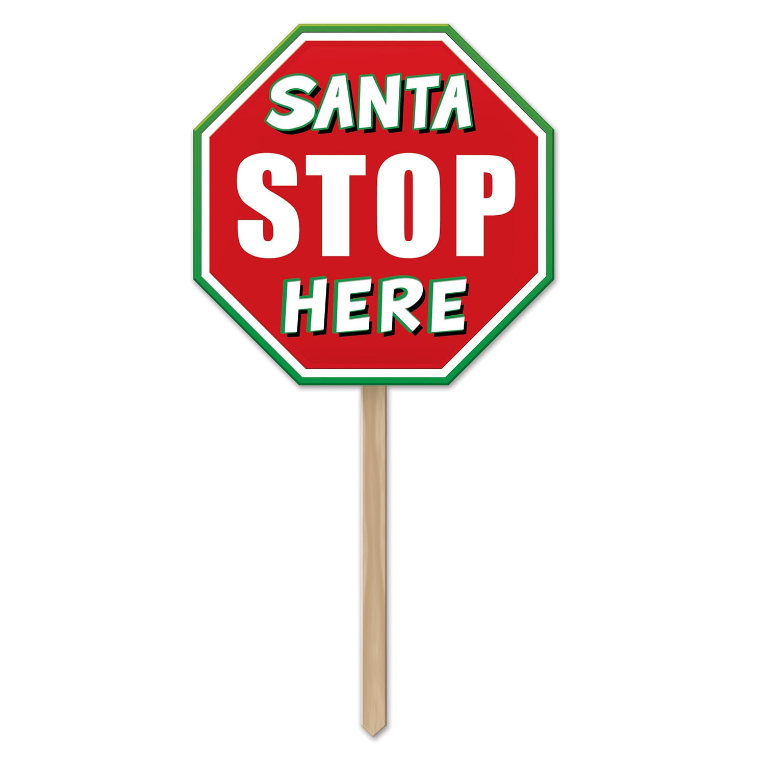 Pack of 6 "Santa Stop Here" Christmas Sign Outdoor Decorations 36