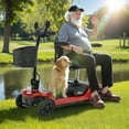 thumbnail image 2 of Syngar Folding Mobility Scooter, Outdoor Scooter for Senior, 12AH Electric Wheelchair, USB Port, Basket & Long-Range Battery, Red, 2 of 8